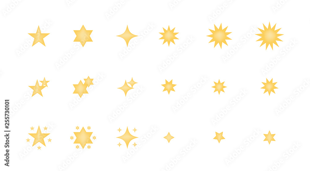 Set of stars emoticon vector Set of stars emoticon vector