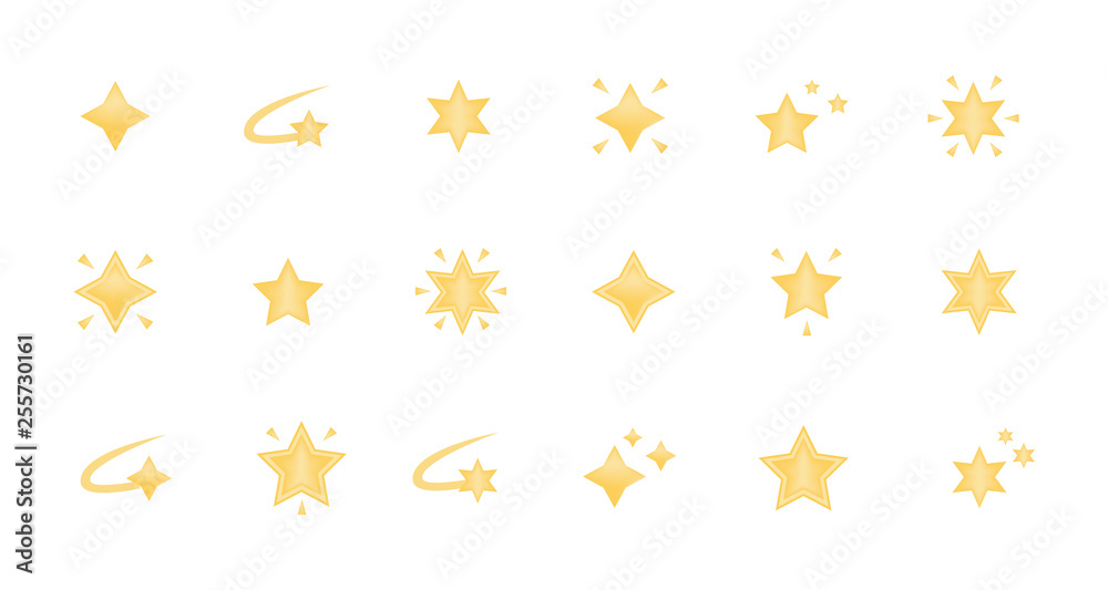 Set of stars emoticon vector Set of stars emoticon vector