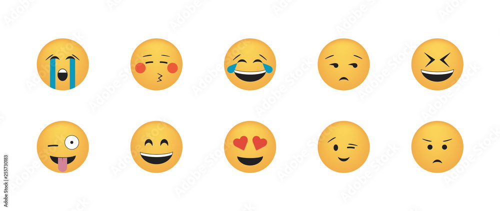 Collection of isolated emoticon Collection of isolated emoticon
