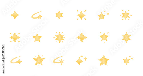 Set of stars emoticon vector 