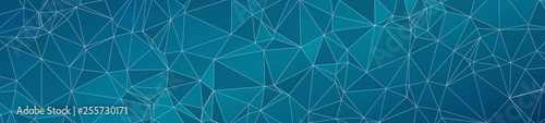 Triangles shapes wide banner tech vector background