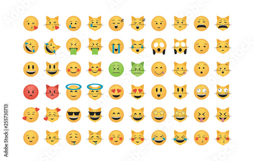 Set of  cat emoticon