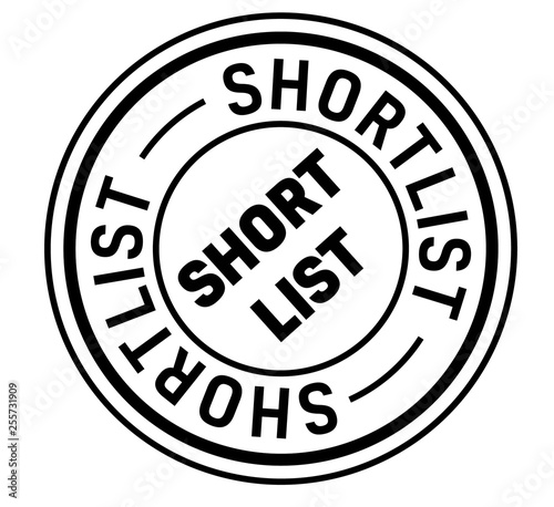shortlist stamp on white