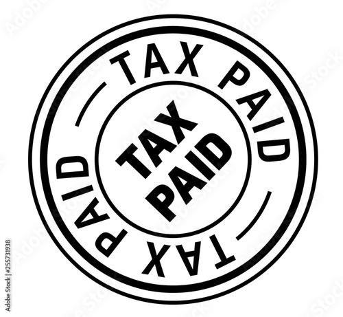 tax paid stamp on white