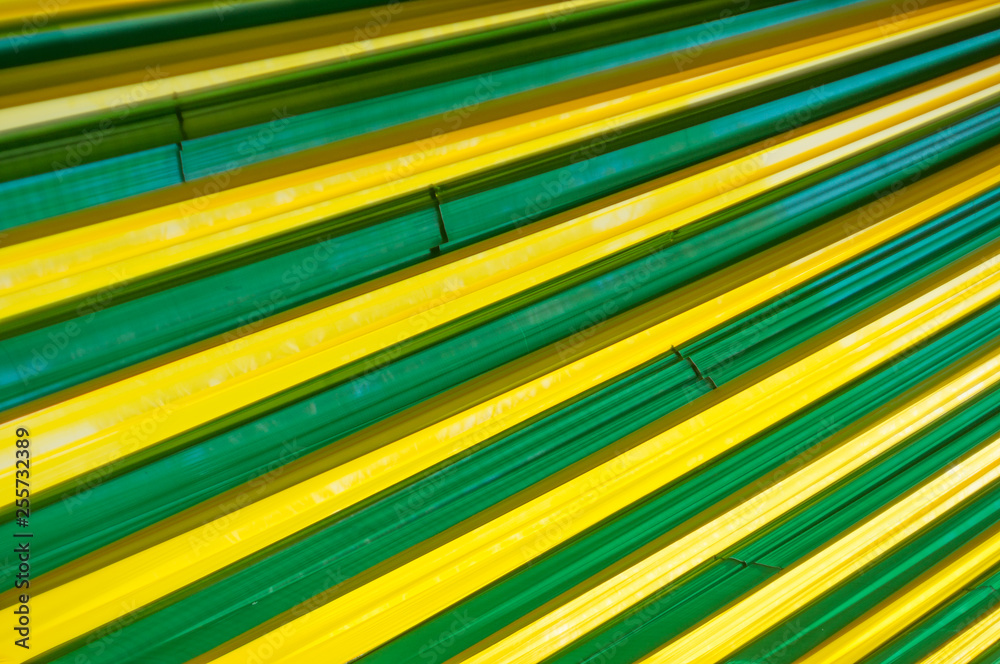 Obraz premium Yellow green fabric drapes used to decorate an event