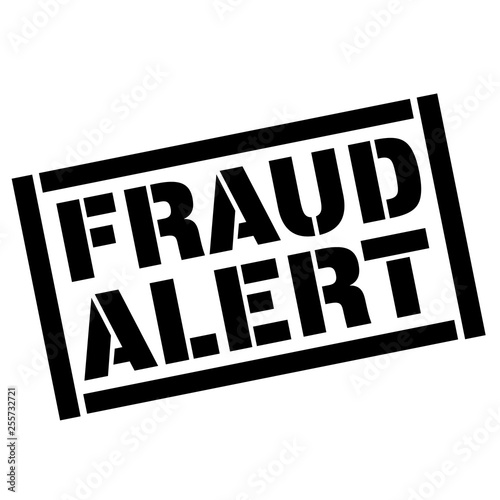 fraud alert stamp on white
