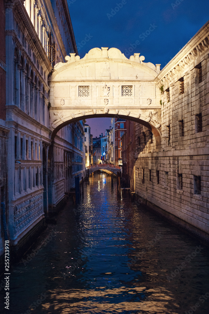 Bridge of Sighs in Venice, Italy. Venice's famous Bridge of the 17th century.
