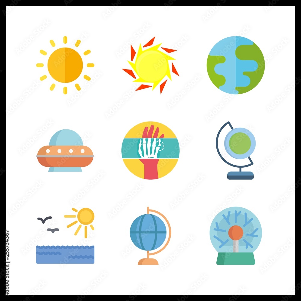 Ray Icon Vector 9 ray icon. Vector illustration ray set. x ray and planet earth icons ...