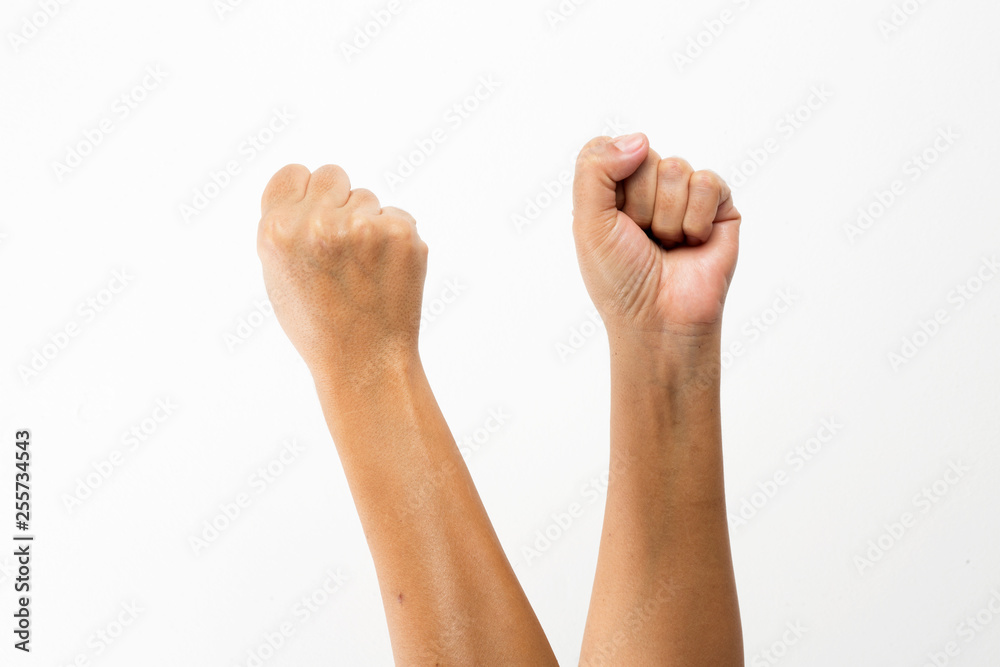 lady hand gestures - white background lady hand gestures - white background