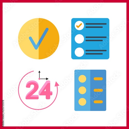 4 form icon. Vector illustration form set. repayment and list icons for form works