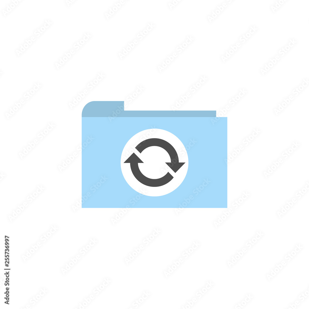 Flat folder synchronization icon vector image Flat folder synchronization icon vector image