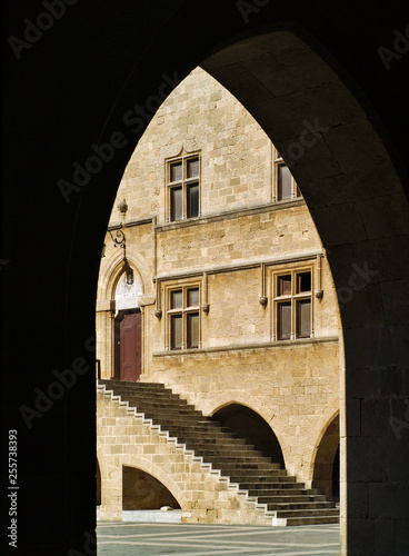 Detail from the medieval palace of the Grand Master of the Knights of Rhodes , also known as the Kastello. photo