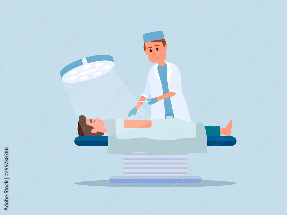 Surgeon in operating room vector illustration Surgeon in operating room vector illustration