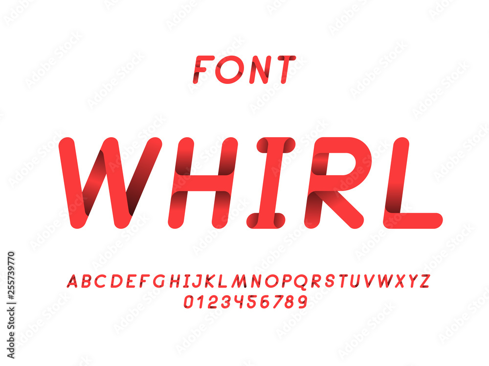 Whirl Italic font. Vector alphabet Whirl Italic font. Vector alphabet