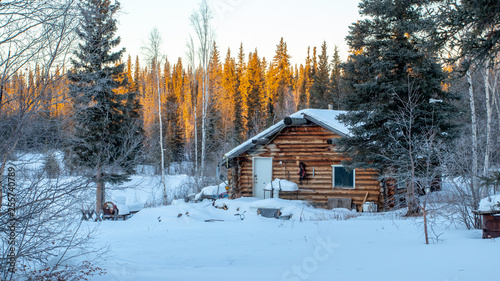 Trappers cabin in the winter