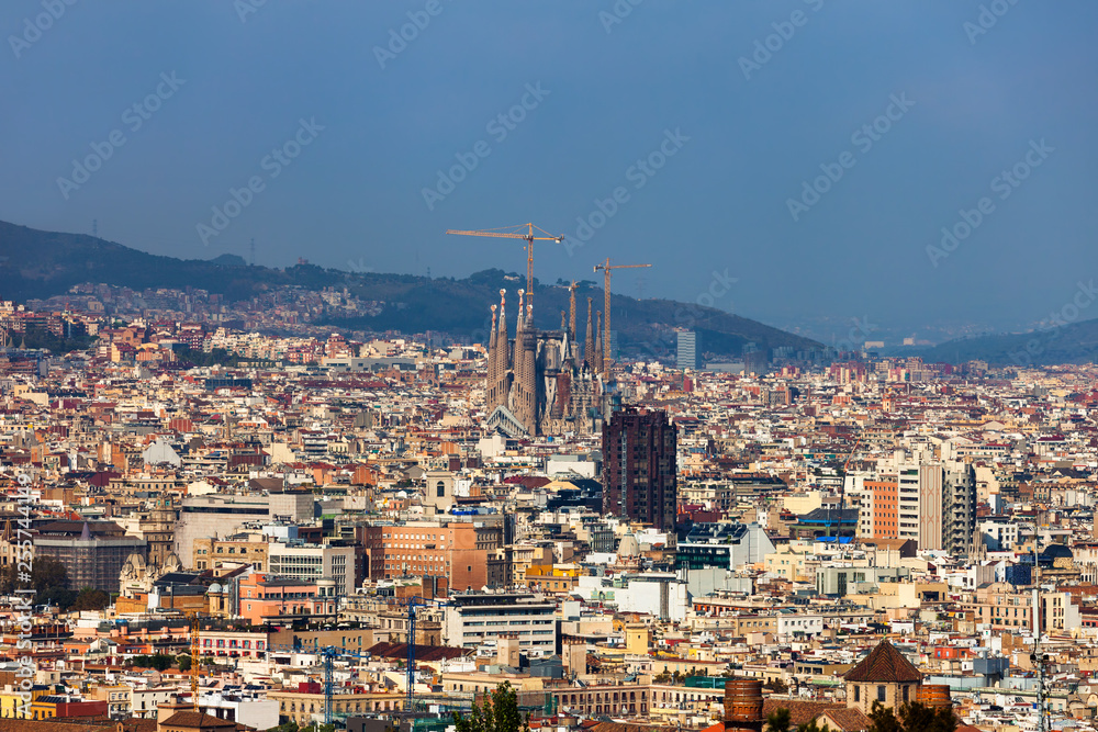 Fototapeta premium City Of Barcelona Aerial View Cityscape