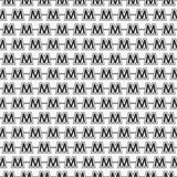 Vector seamless pattern of alphabet letter M