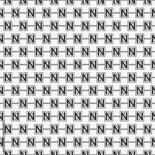 Vector seamless pattern of alphabet letter N