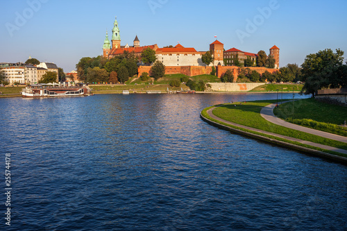 Wawel Castle at Vistula River in Krakow