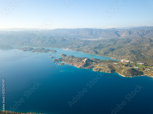 Aerial View Kalekoy Ucagiz Landscape Turkey