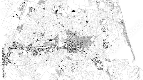 Fotografie, Obraz Satellite map of Christchurch is the largest city in the South Island of New Zealand and the seat of the Canterbury Region