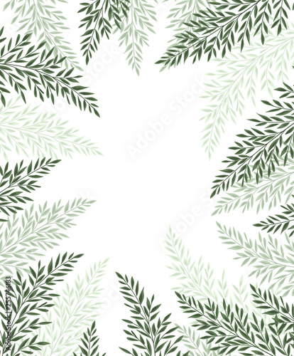 Vector illustration Natural background with green leaves. Fresh green leaves