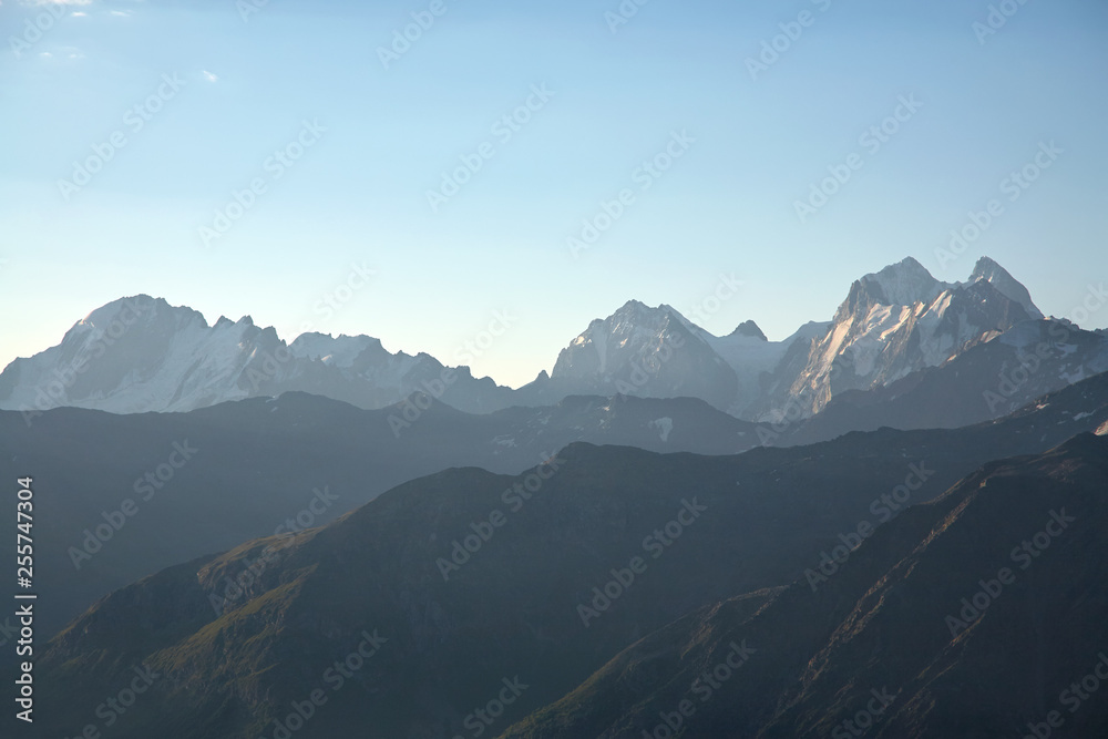 Fototapeta premium view of an alpine summer landscape. natural mountain background