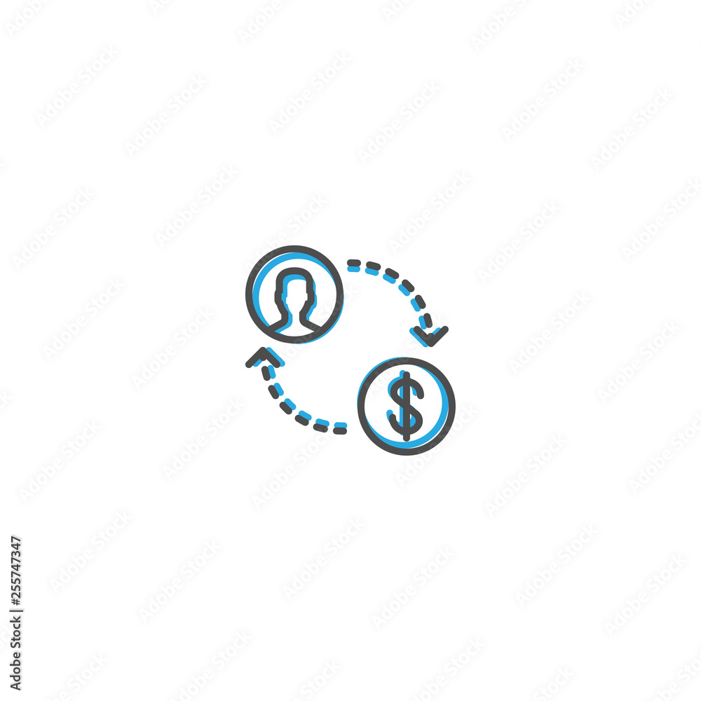 Exchange icon design. Marketing icon line vector illustration Exchange icon design. Marketing icon line vector illustration