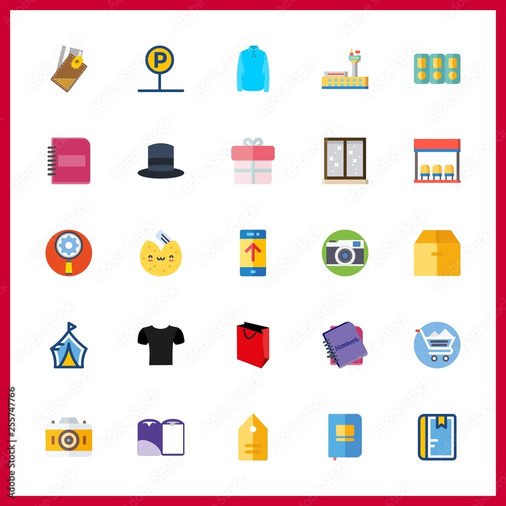 25 empty icon. Vector illustration empty set. tag and box icons for ...