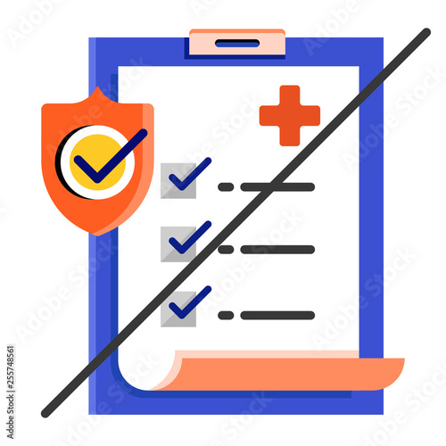 Non medical insurance flat illustration