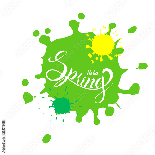 The inscription of the spring season for greeting card, invitation, template background, advertising, sales. Vector illustration