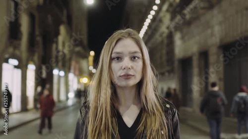 Wallpaper Mural The girl is walking in the evening Rome. Fashion Italy. Slow motion. Torontodigital.ca