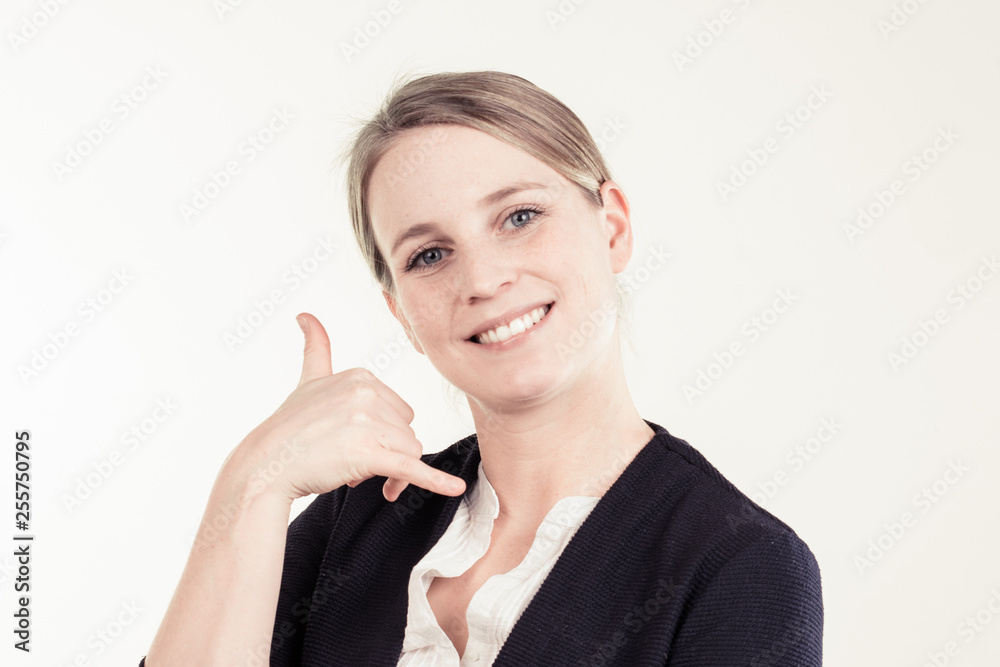 a successful business girl in a office