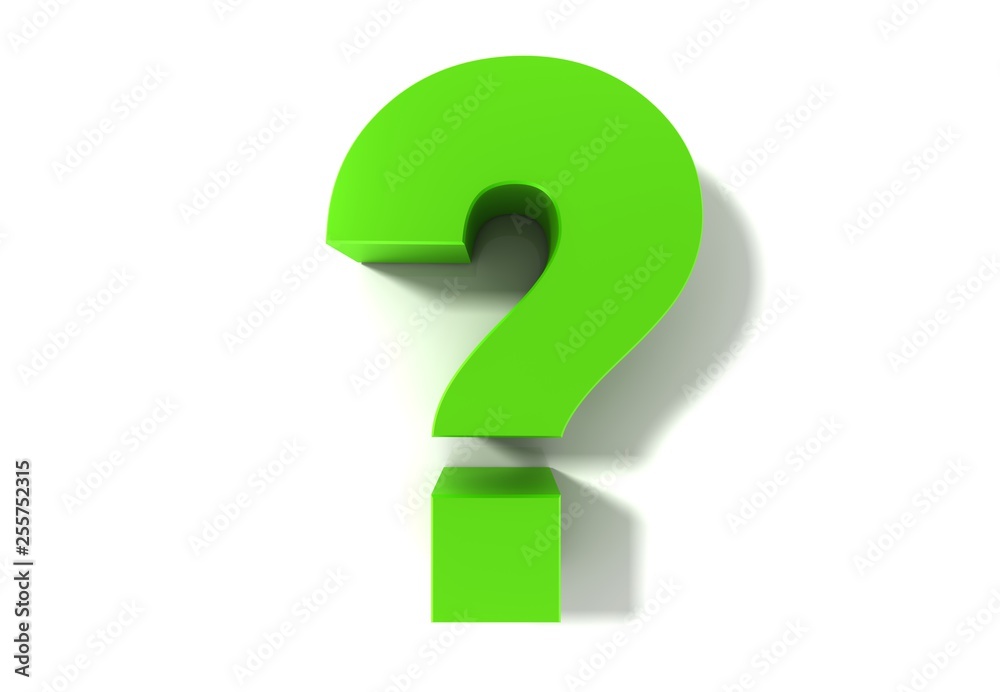green question mark 3d interrogation point asking sign isolated on white green question mark 3d interrogation point asking sign isolated on white