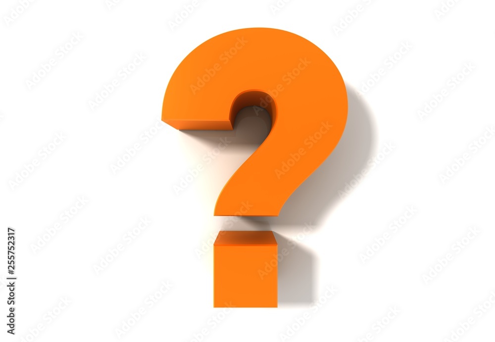 question mark 3d asking queries interrogation point orange symbol icon render question mark 3d asking queries interrogation point orange symbol icon render