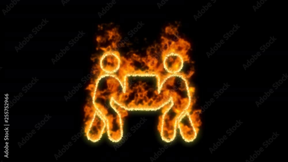 people carry symbol inflames. Then disappears. In - Out loop. Alpha channel Premultiplied - Matted with color black people carry symbol inflames. Then disappears. In - Out loop. Alpha channel Premultiplied - Matted with color black