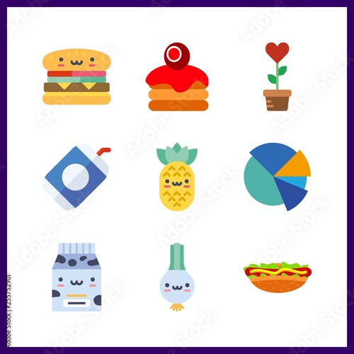 9 fresh icon. Vector illustration fresh set. soda and plant icons for fresh works