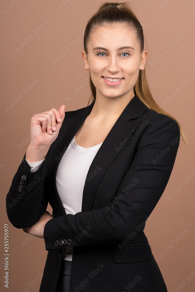 a successful business girl in a office a successful business girl in a office