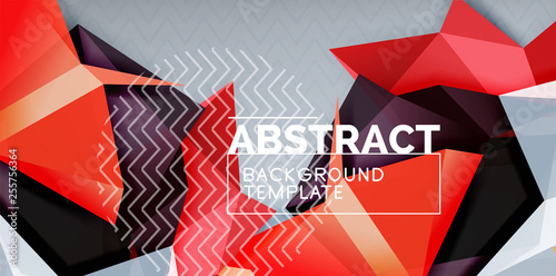 Fototapeta Naklejka Na Ścianę i Meble -  Color geometric abstract background, minimal abstraction design with mosaic style 3d shape