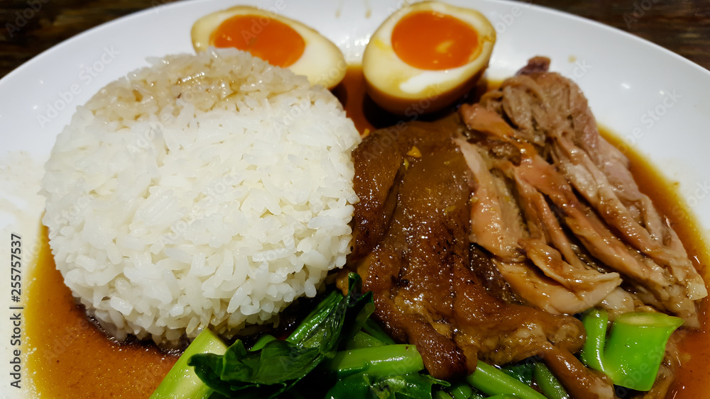 Rice and pig leg Rice and pig leg