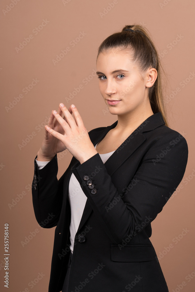 a successful business girl in a office a successful business girl in a office