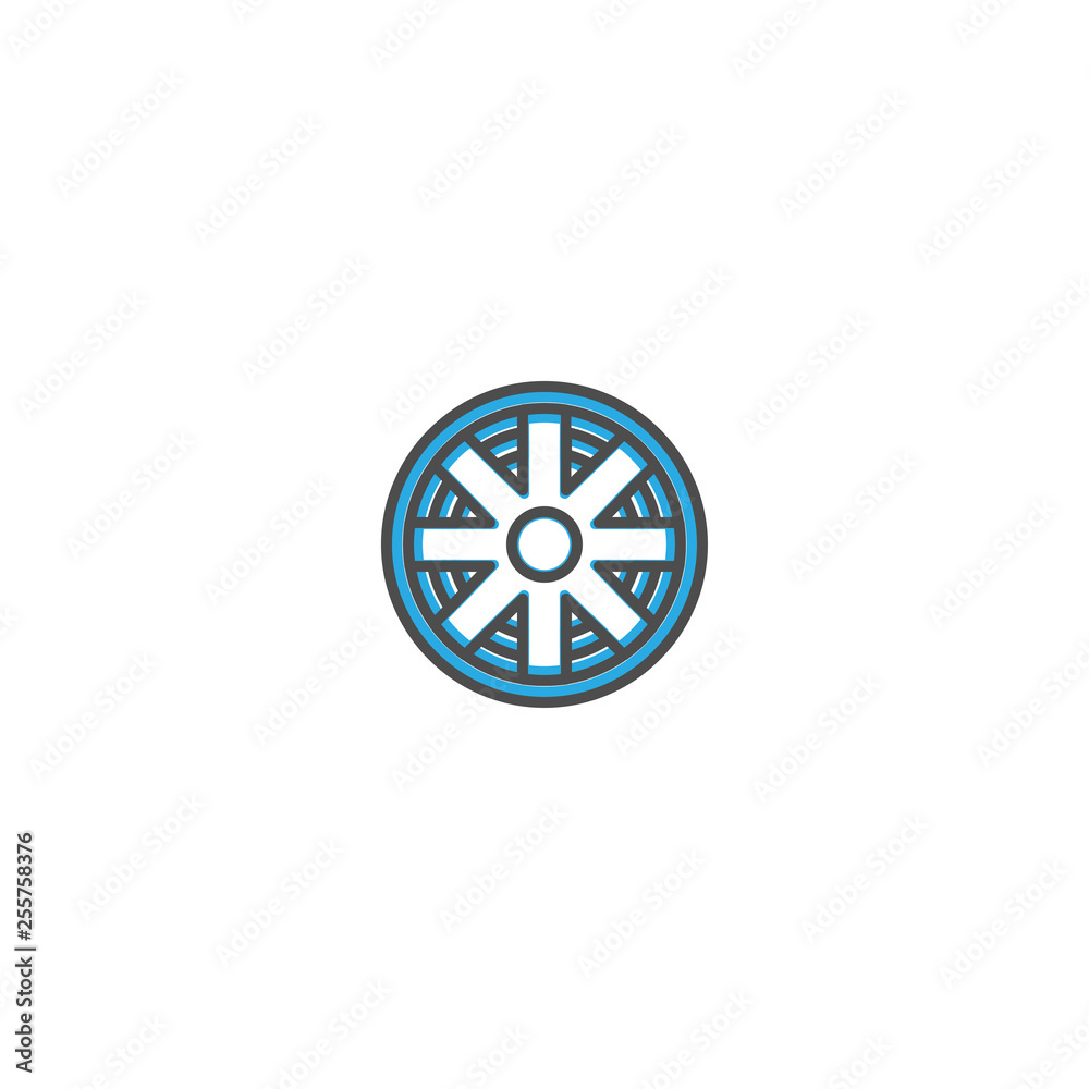Film reel icon design. Photography and video icon line vector illustration