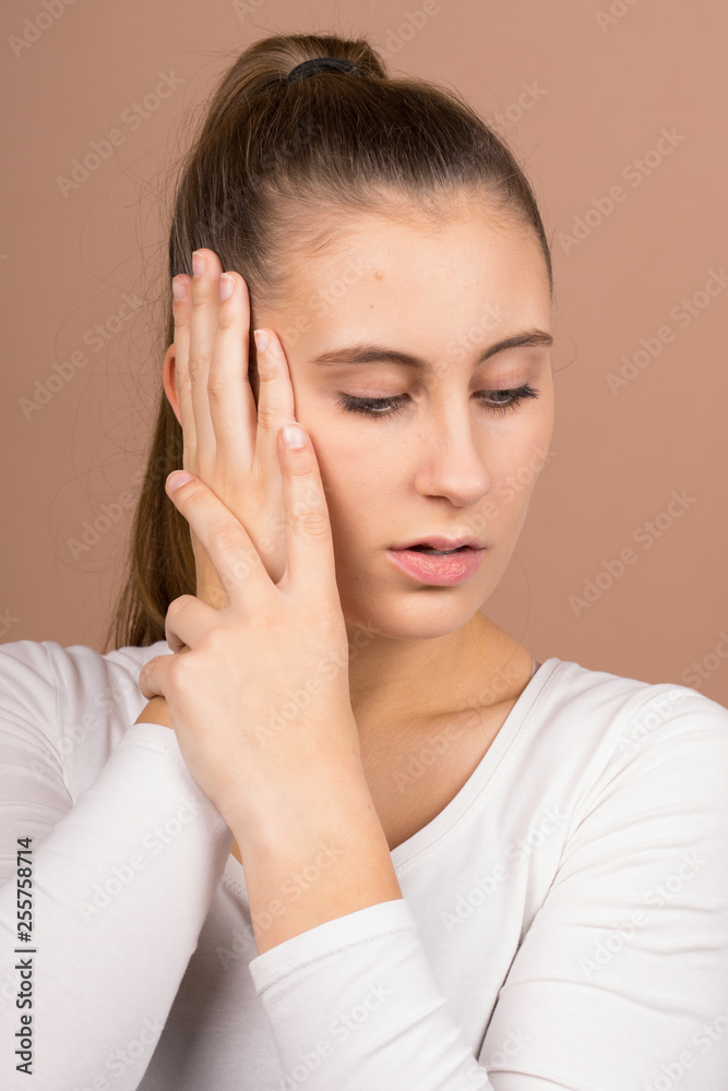 Girl with emotions sad anger mad scream Girl with emotions sad anger mad scream