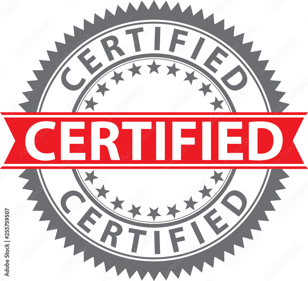Certified stamp, certified badge, vector illustration Certified stamp, certified badge, vector illustration