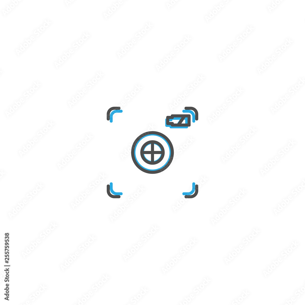 Focus icon design. Photography and video icon line vector illustration