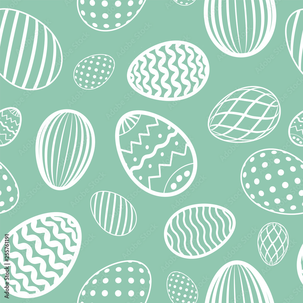 Easter egg seamless pattern. Pastel color, holiday eggs texture. Simple abstract decorative template for Happy Easter celebration. Stylized cute ornament wallpaper, card, fabric. Vector illustration Easter egg seamless pattern. Pastel color, holiday eggs texture. Simple abstract decorative template for Happy Easter celebration. Stylized cute ornament wallpaper, card, fabric. Vector illustration