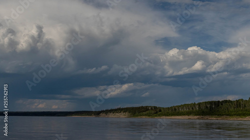 clouds over lake