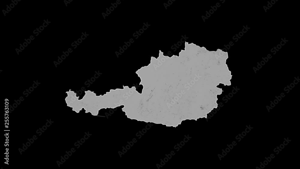 Austria rotating 3D country map animation. Glossy surface with reflections. Austria rotating 3D country map animation. Glossy surface with reflections.
