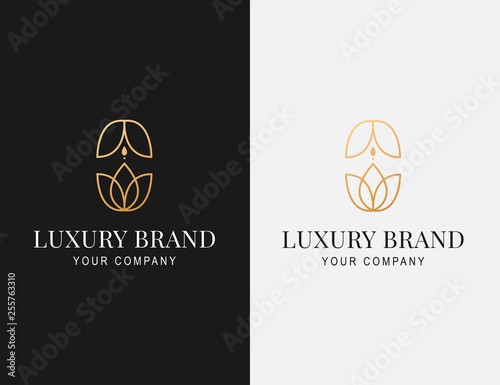 Flower luxury logo design background