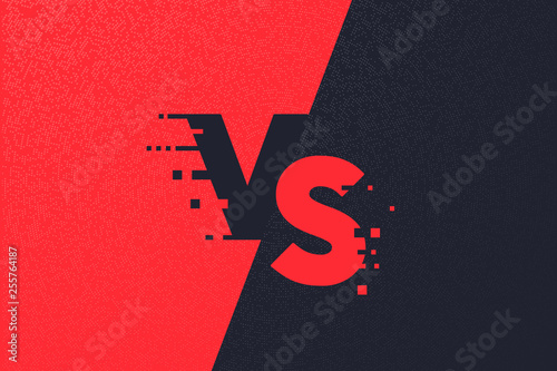 Versus screen. VS abstract background. Versus logo vs letters for sports and fight competition. Vector illustration.